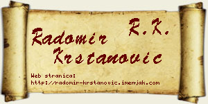 Radomir Krstanović vizit kartica